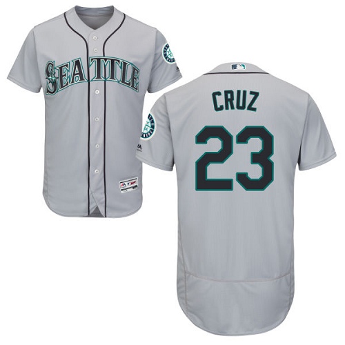 Mariners #23 Nelson Cruz Grey Flexbase Authentic Collection Stitched MLB Jersey